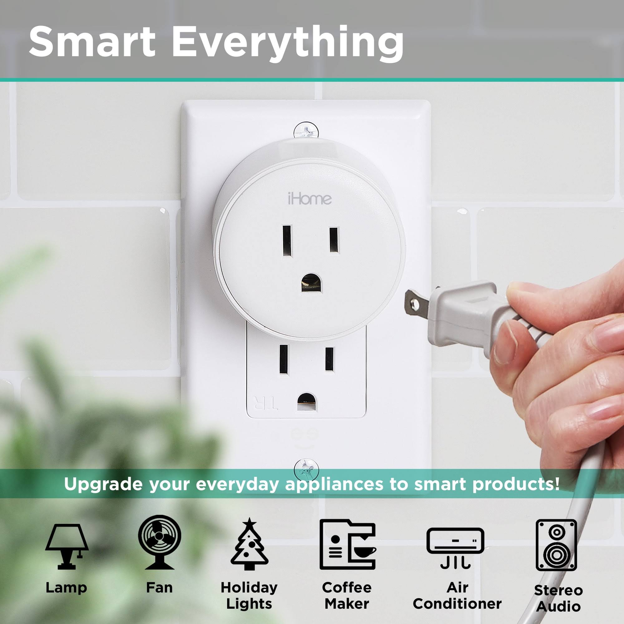 iHome Round Smart Plug- White- 2 ct