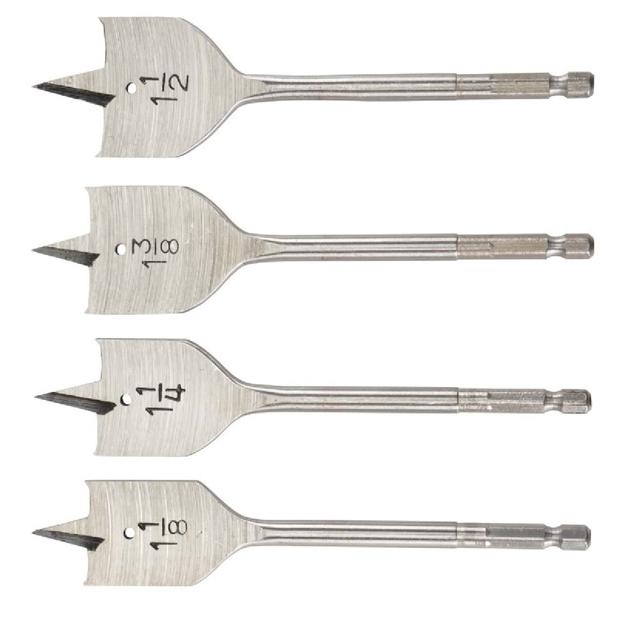 Warrior Steel Large Diameter Spade Bit Set, 4 Piece 69017