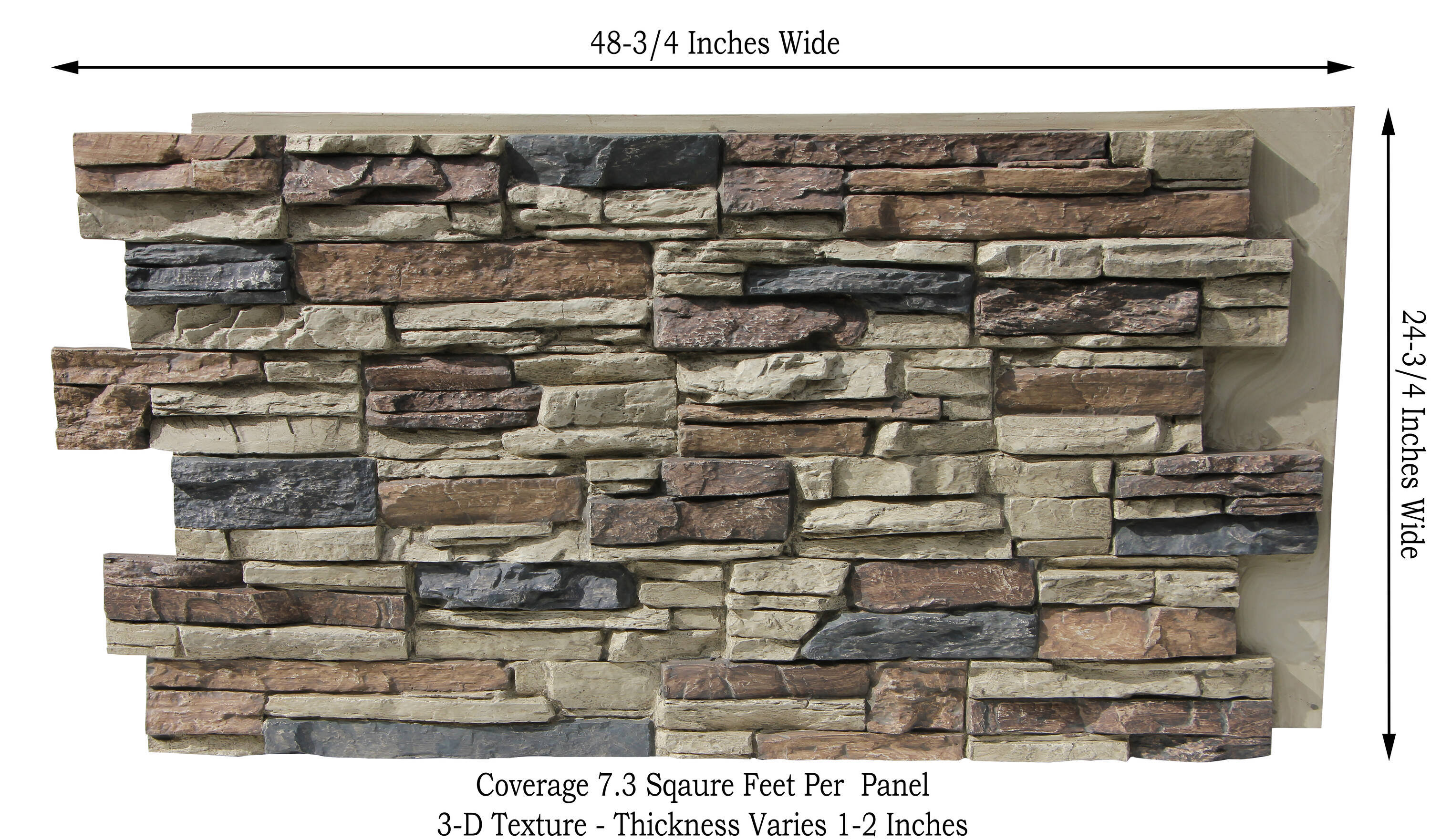 Tritan BP- Lightning Ridge 48 in. x 24 in. Class A Fire Rated Faux Stone Siding Panel Finished Nature Spirit
