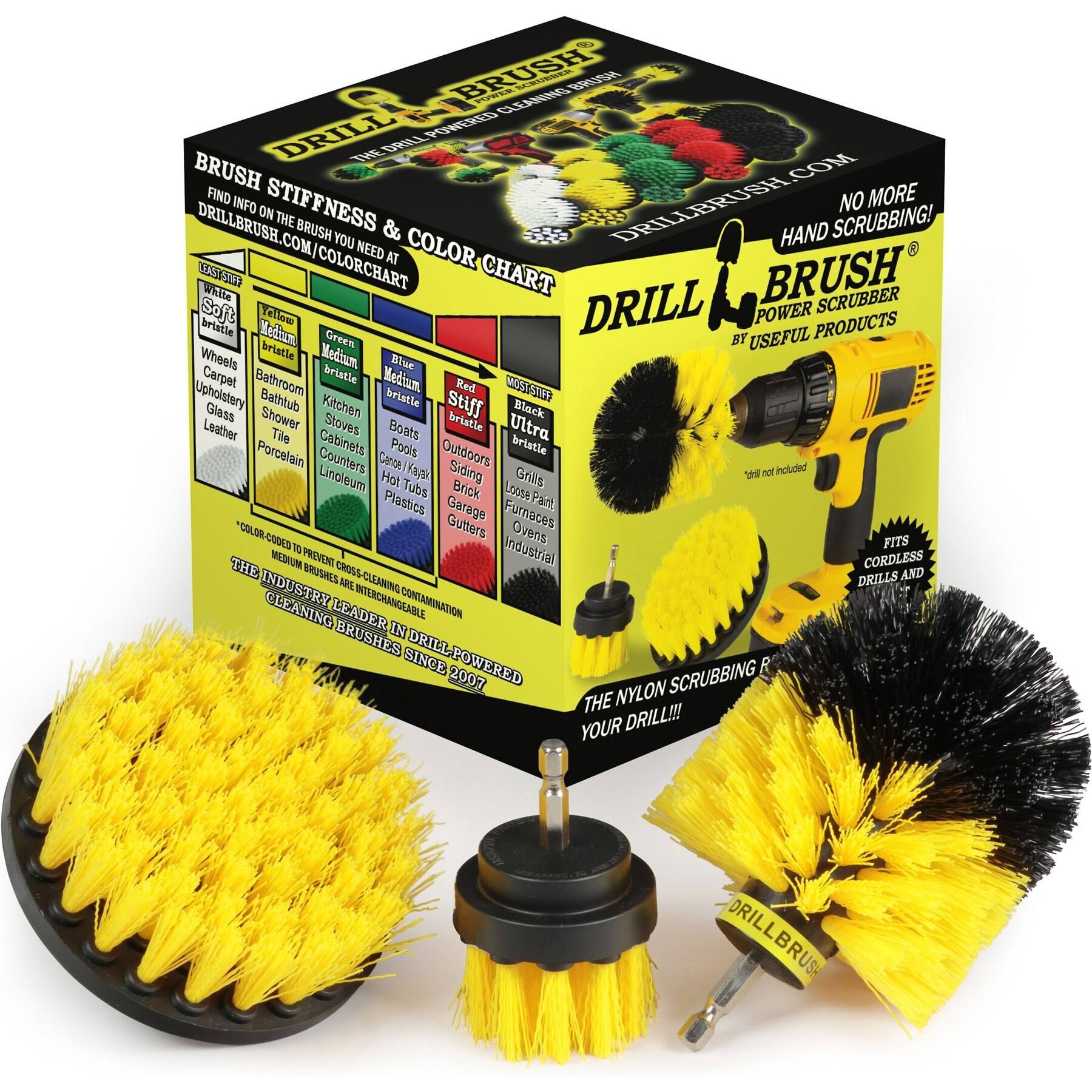 Drill Brush All Purpose Medium- Yellow