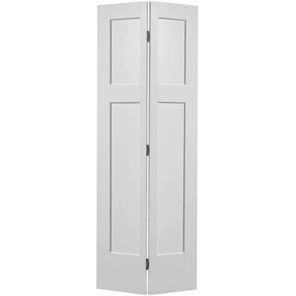 Masonite 30 in. x 80 in. Winslow 4-Panel Primed White Hollow-Core Composite Bi-Fold Interior Door