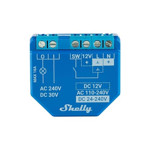 Shelly Plus 1 Relay Switch, WiFi Smart Home Automation, Compatible with Alexa & Google Home, iOS Android App, No Hub Required, Wireless Switch, DIY