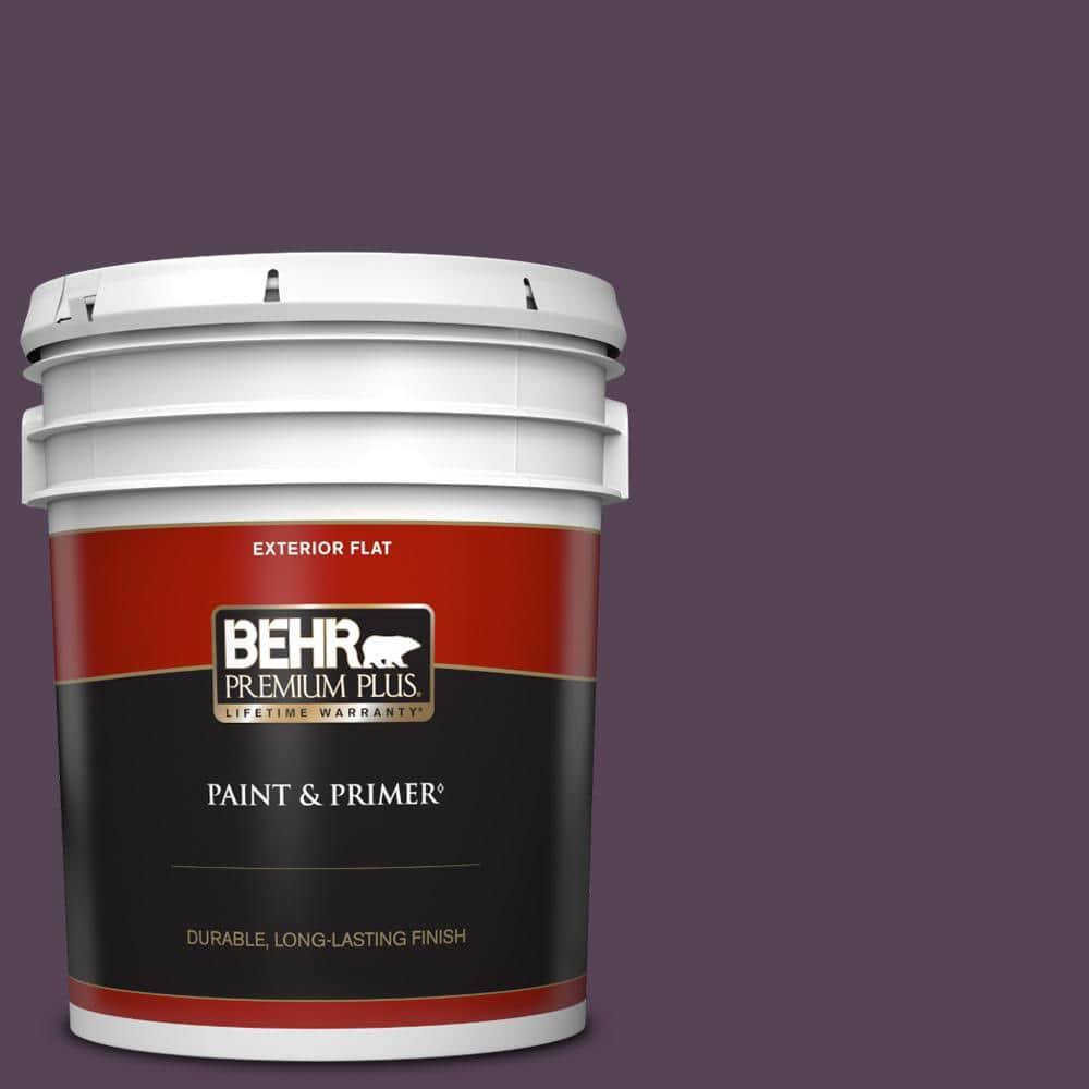 BEHR Premium Plus 5 gal. #S-H-690 Interlude Flat Exterior Paint & Primer