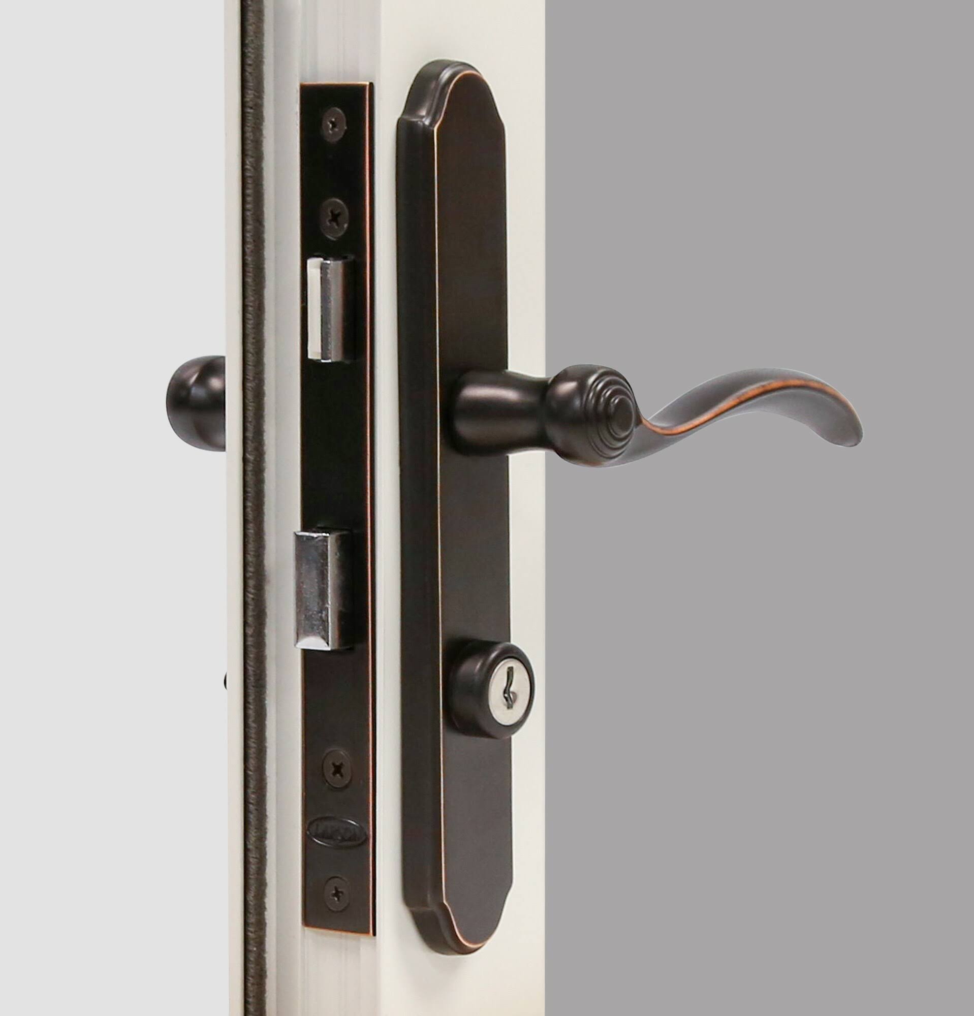 Larson Aged Bronze Brown Zinc Mortise Latch