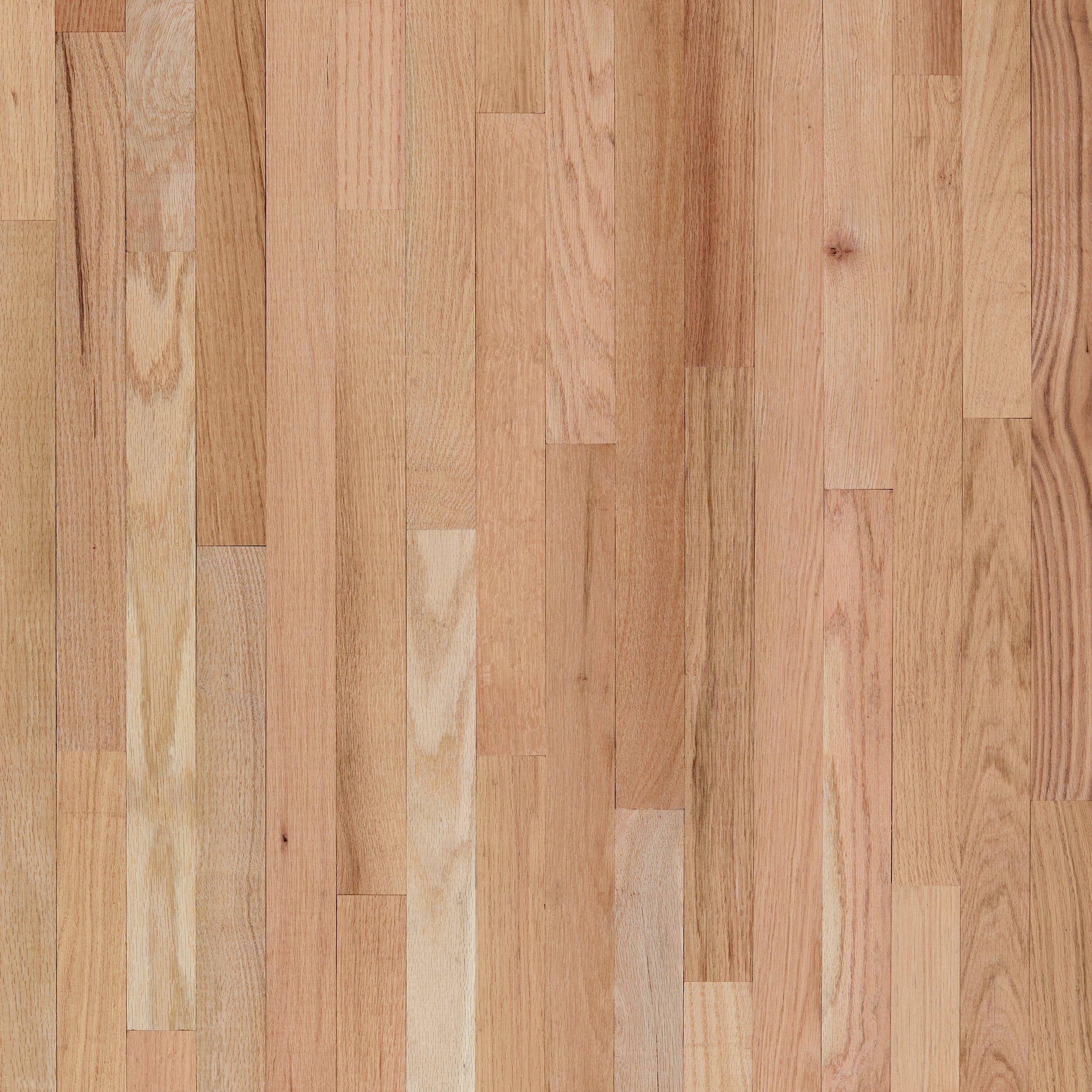 Floor & Decor | Unfinished Red Oak Solid Hardwood 1 Common Grade, 3/4 x 2 1/4 inch, Natural