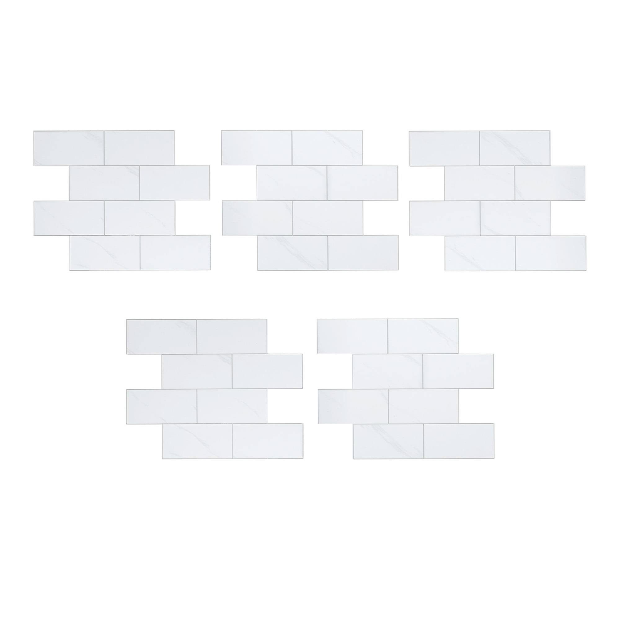 Aspect Peel and Stick Collage Tile in Carrara Subway (5 Pack)