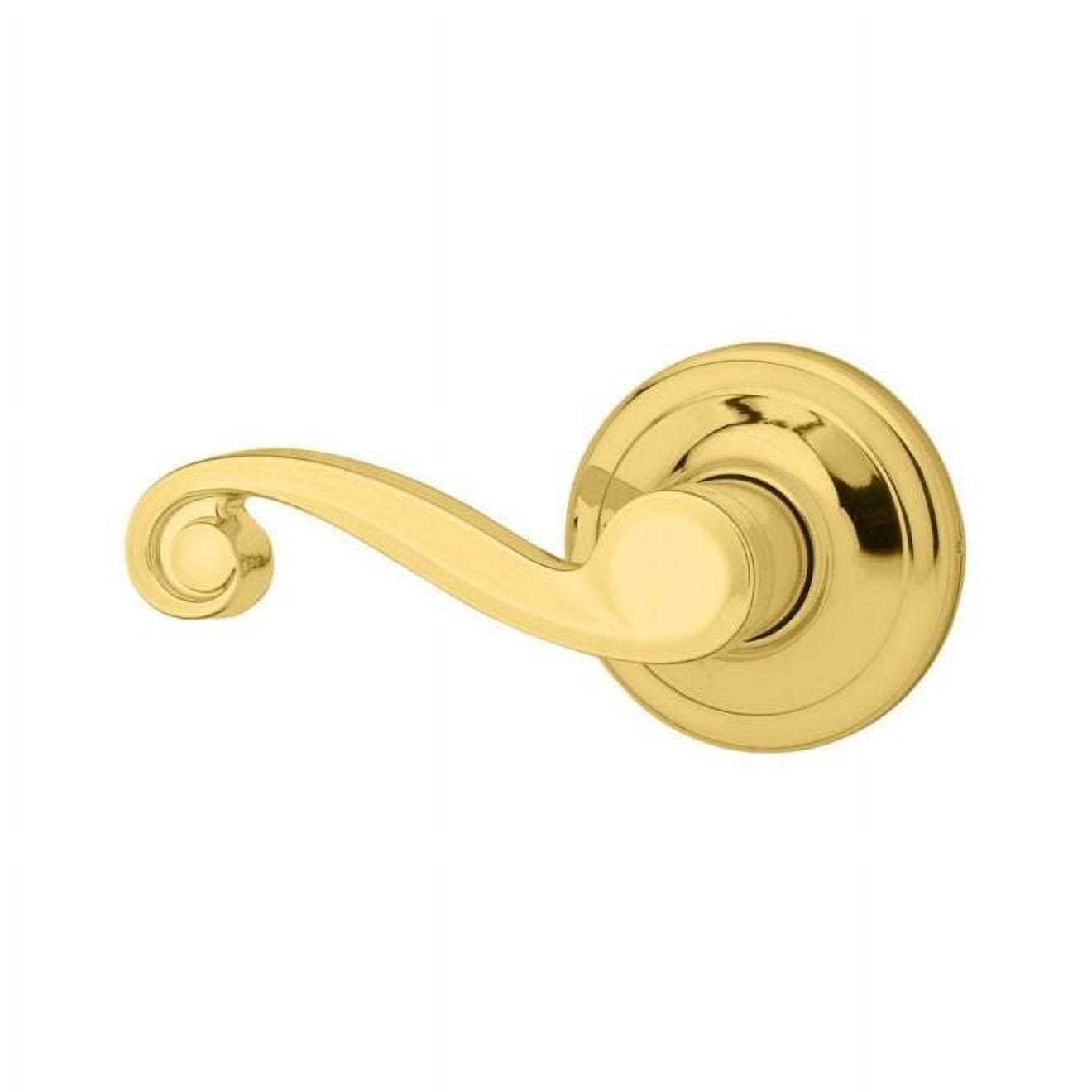 Kwikset Lido Polished Brass Left-Handed Dummy Lever