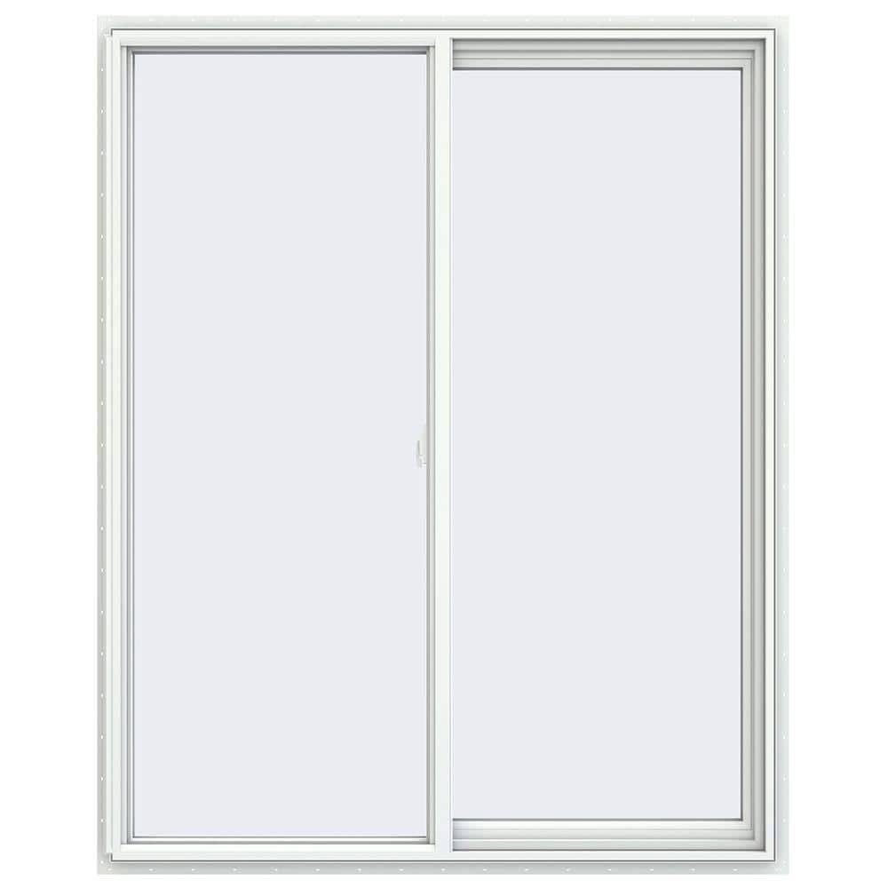 JELD-WEN 47.5 in. x 59.5 in. V-2500 Series White Vinyl Right-Handed Sliding Window with Fiberglass Mesh Screen