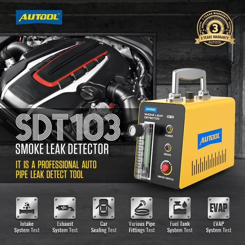 AUTOOL Smoke Machine Automotive Leak Detector,Evap Vacuum Smoke Diagnostic Tester,Pipeline Fuel Leakage Detector Compatible with 12V Vehicles