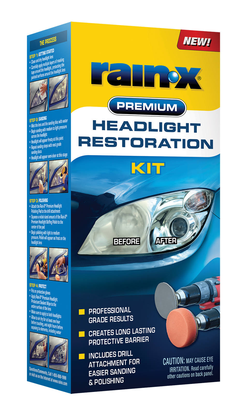 Rain x 610153 Premium Headlight Restoration Kit