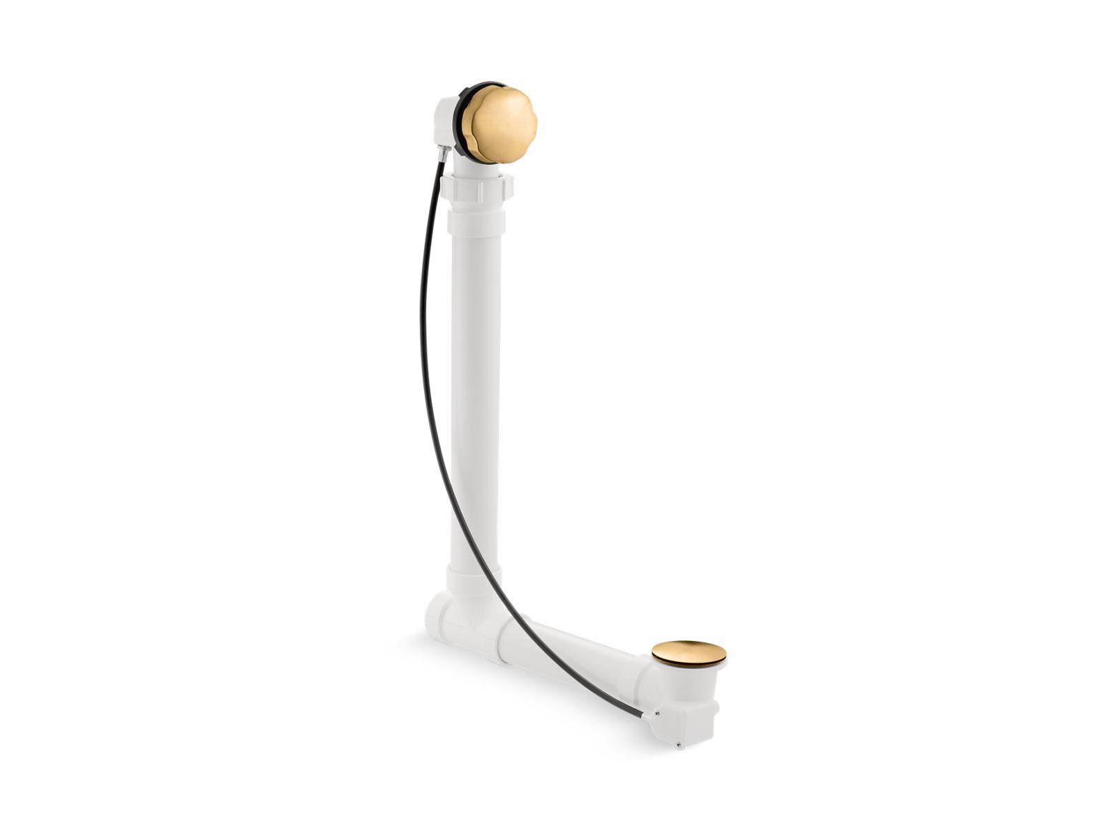 Kohler K-7213-2MB Vibrant Brushed Moderne Brass Clearflo Cable Bath Drain with PVC Tubing