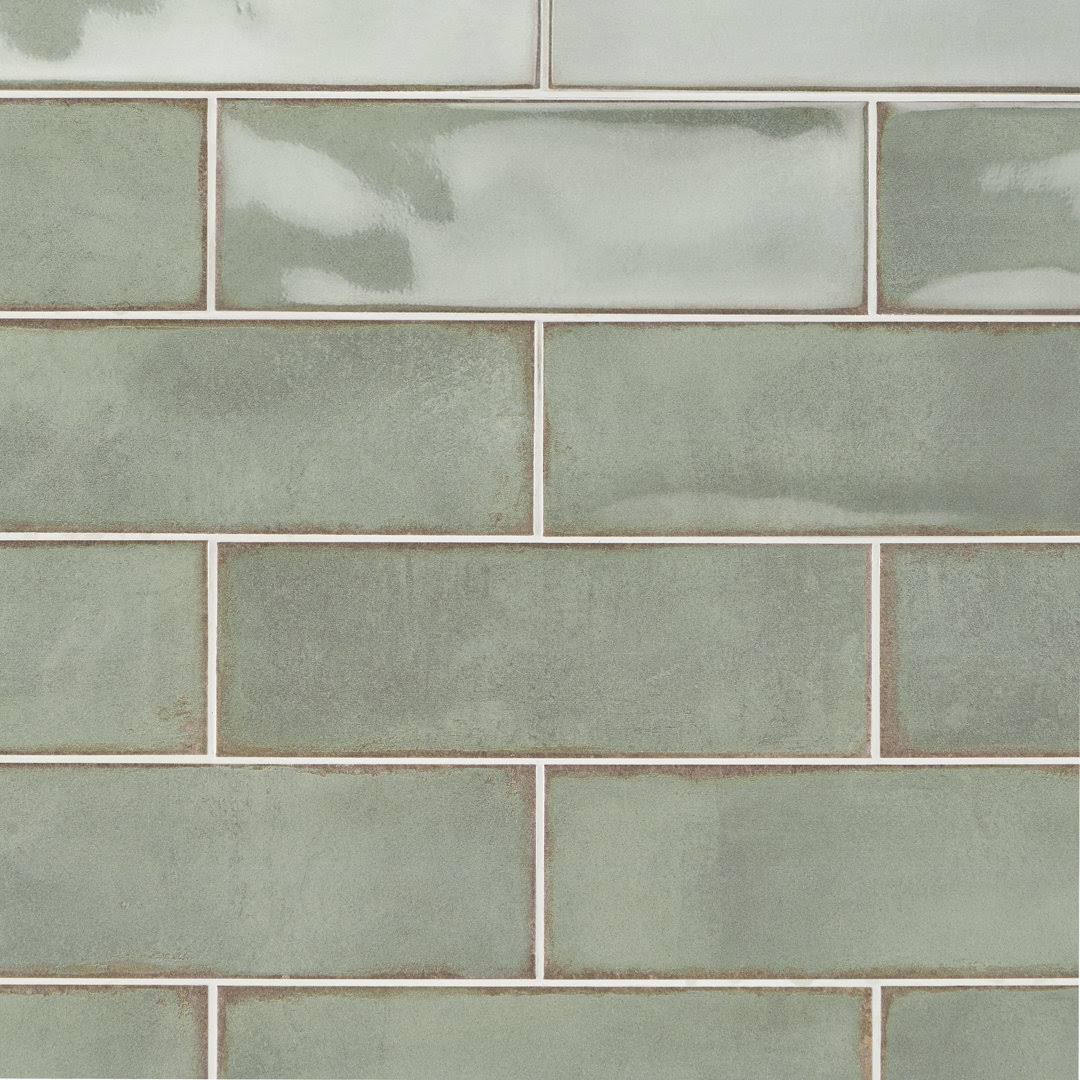 Santa Fe Green 3.93 in. x 11.96 in. Polished Ceramic Wall Tile (10.76 Sq. ft./Case)