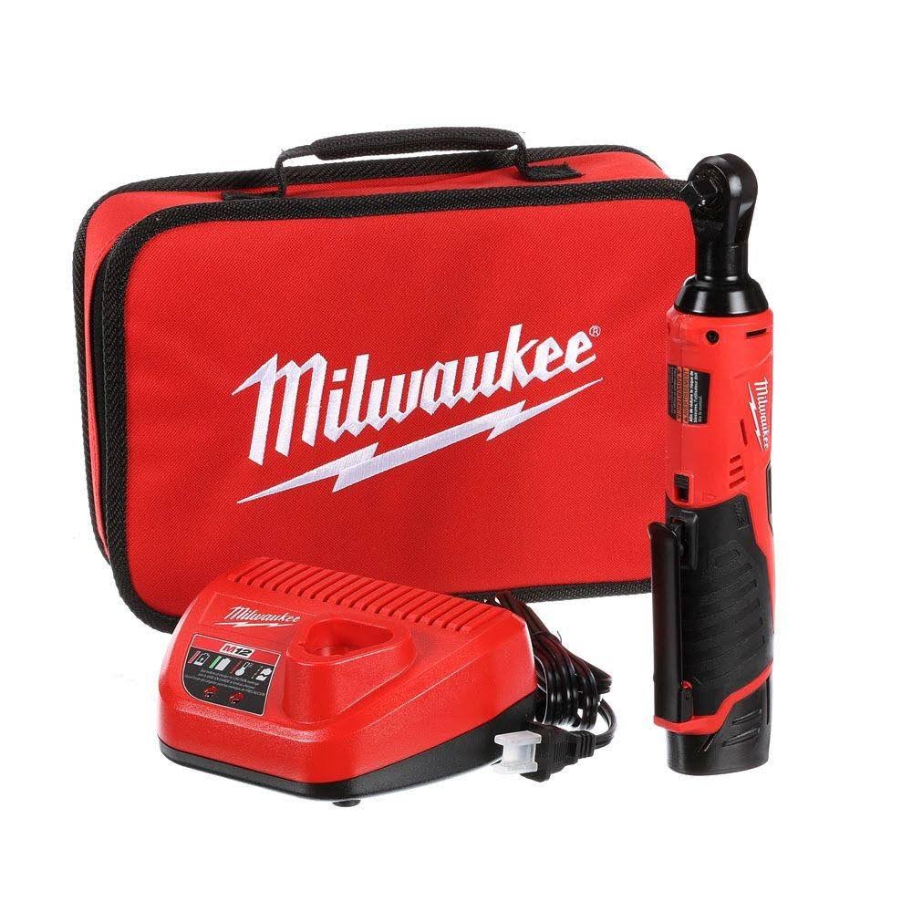 Milwaukee 2457-21 3/8-in Cordless M12 Lithium-Ion Ratchet Kit (Ratchet Kit w/Tool Bag) PVMTOSO
