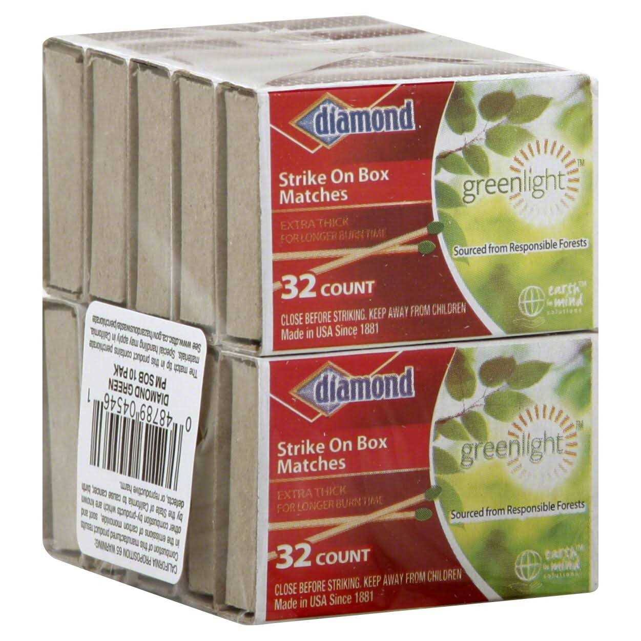 Diamond Greenlight Strike on Box Matches- 10 pack, 32 count each