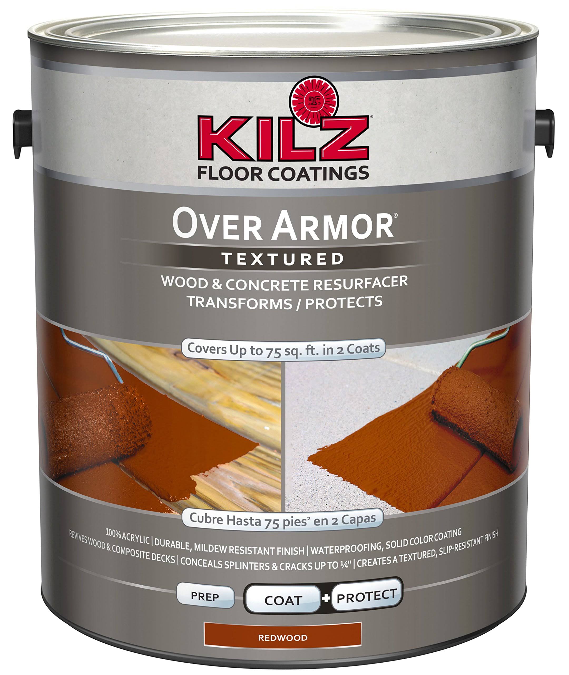 Kilz Over Armor Textured Wood Concrete Coating 1 Gallon Redwood
