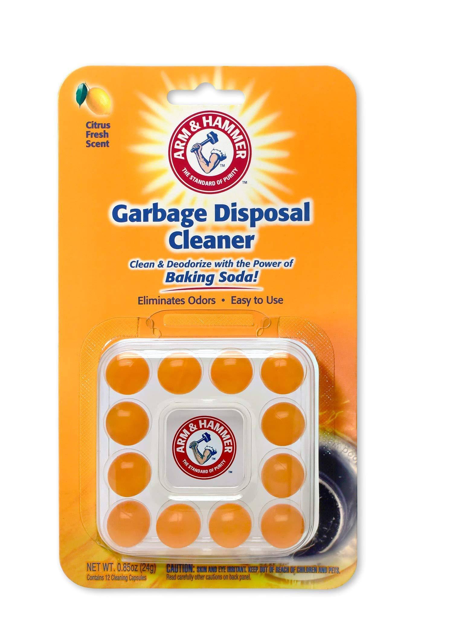 Arm & Hammer Garbage Disposal Cleaner, Citrus Fresh Scent- 12 capsules, 0.85 oz