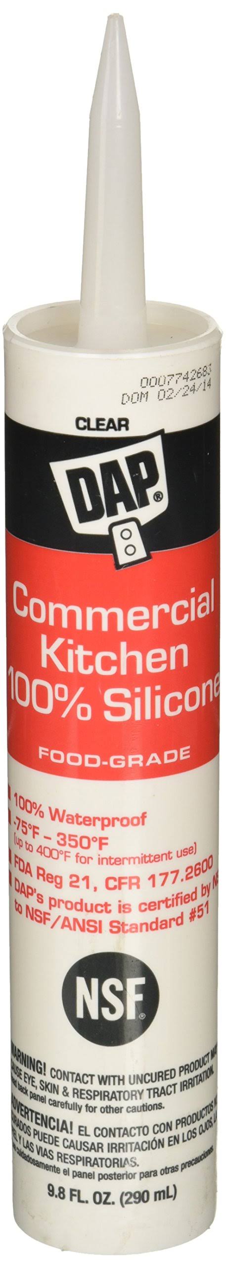 Dap 08658 9.8 oz Clear 100% Silicone Commercial Kitchen Sealant