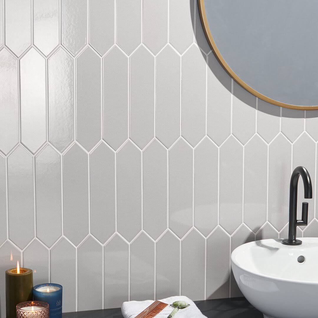 Ivy Hill Tile Saloni Gray 2.95 in. x 11.81 in. Polished Ceramic Wall Tile (5.91 Sq. ft./Case)