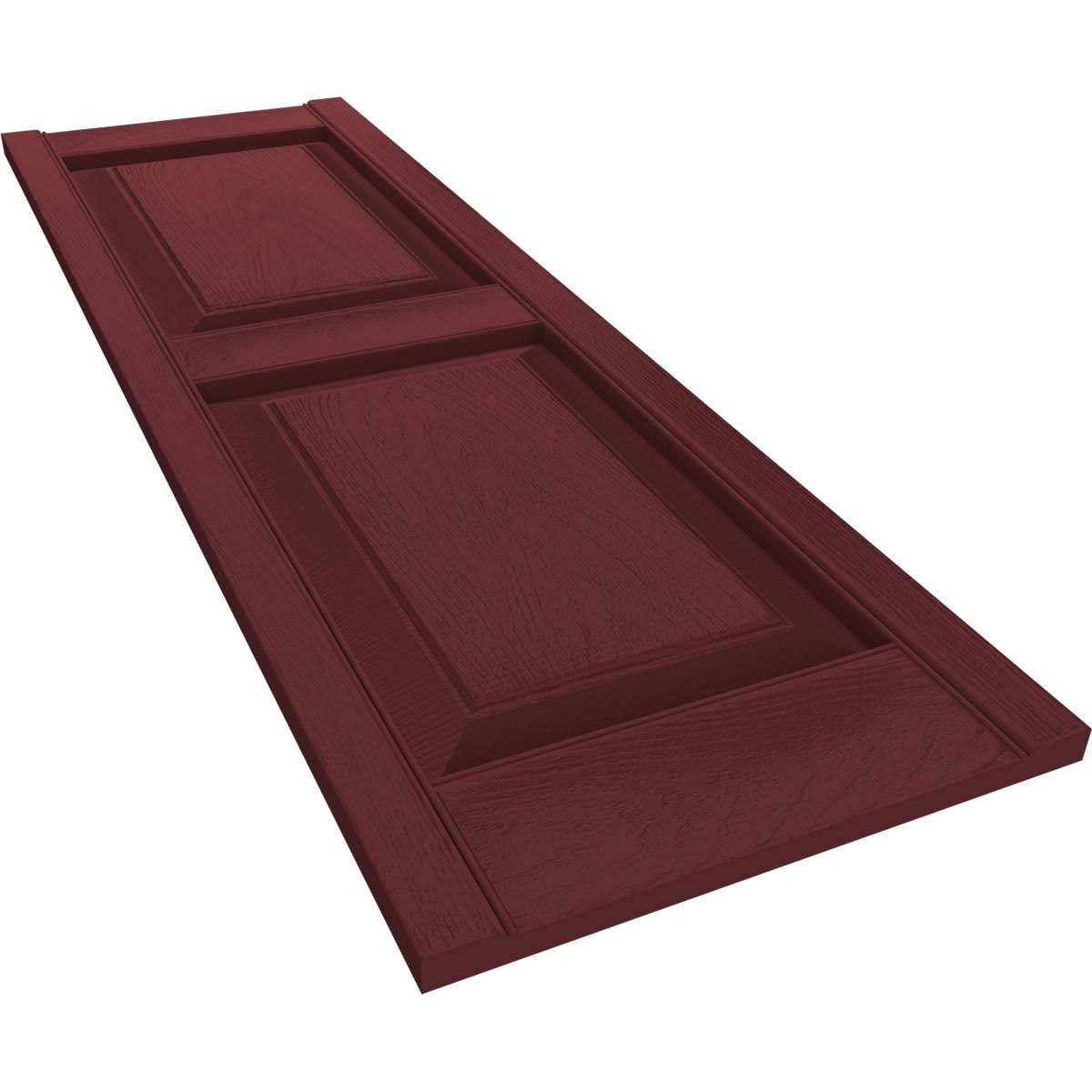 Builders Edge 12 in. x 31 in. Raised Panel Vinyl Exterior Shutters Pair in Wineberry