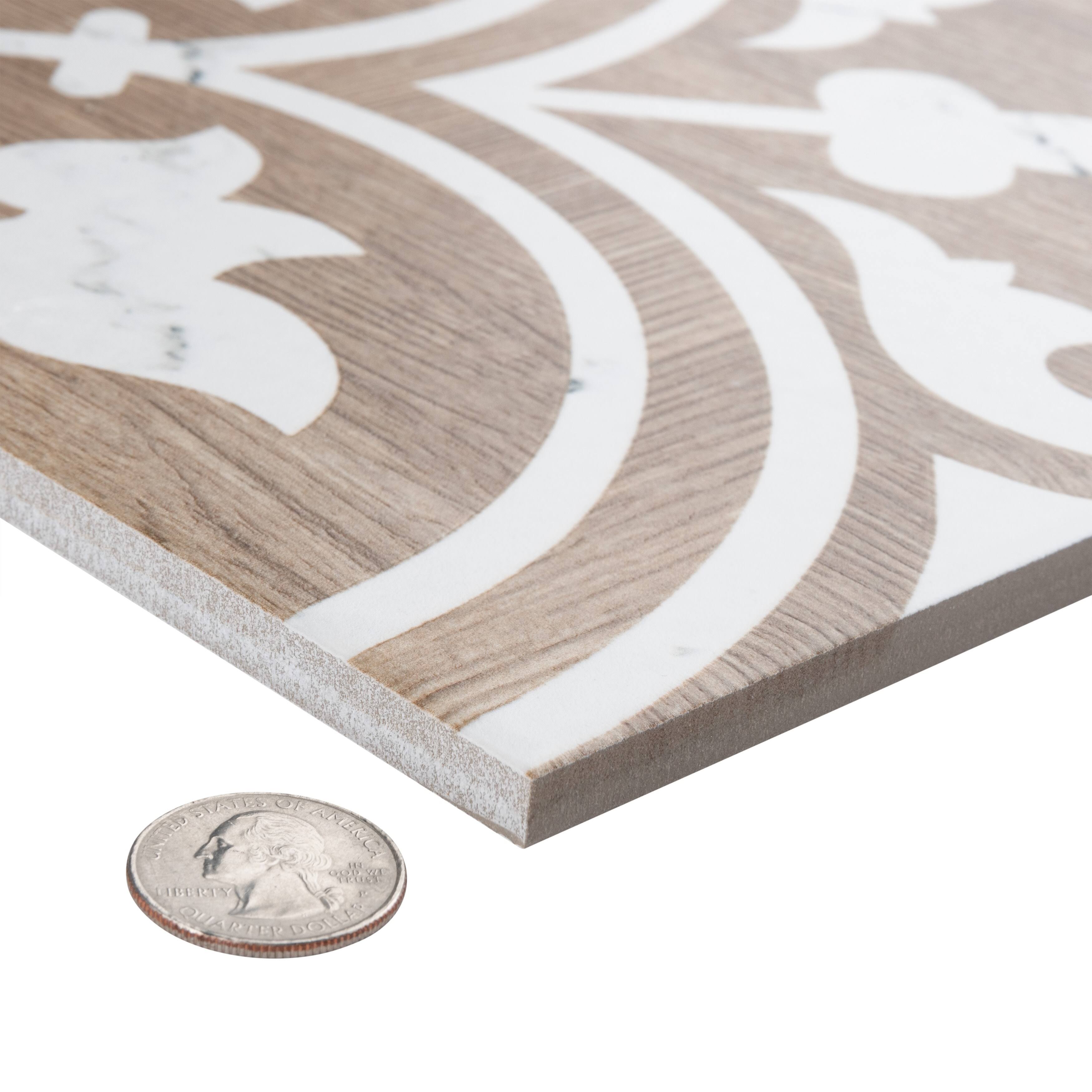 Affinity Tile Llama Arte Loire Verso Noce 9-3/4-in x 9-3/4-in Porcelain Floor and Wall Tile Sample | S1FCD10ALNV