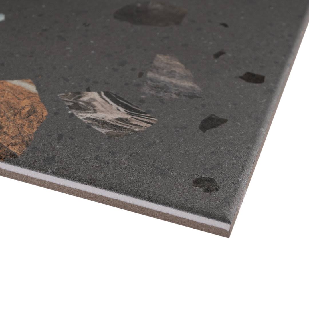 MOLOVO Terrazo Cacao Gray 8.03 in. x 8.03 in. Matte Porcelain Floor and Wall Tile (11.19 Sq. ft./Case)