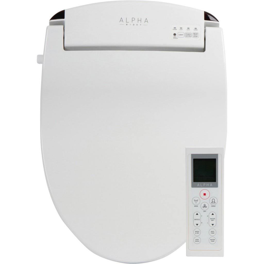 Alpha JX Elongated Bidet Toilet Seat White Endless Warm Water