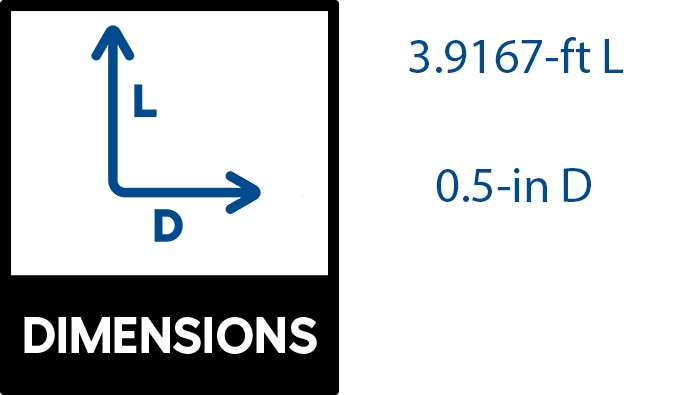 0.5-in x 4-ft Gray Steel #4 Rebar