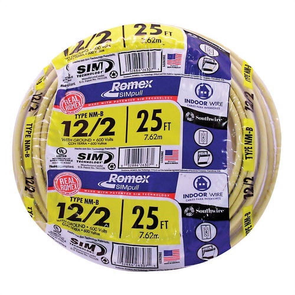 Romex SIMpull Southwire SIMpull 12/2 25' Residential NM-B Cu Indoor Electrical Wire- Each