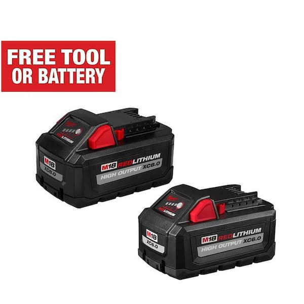 Milwaukee 48-11-1868 M18 REDLITHIUM High Output XC6.0 & XC8.0 Batteries