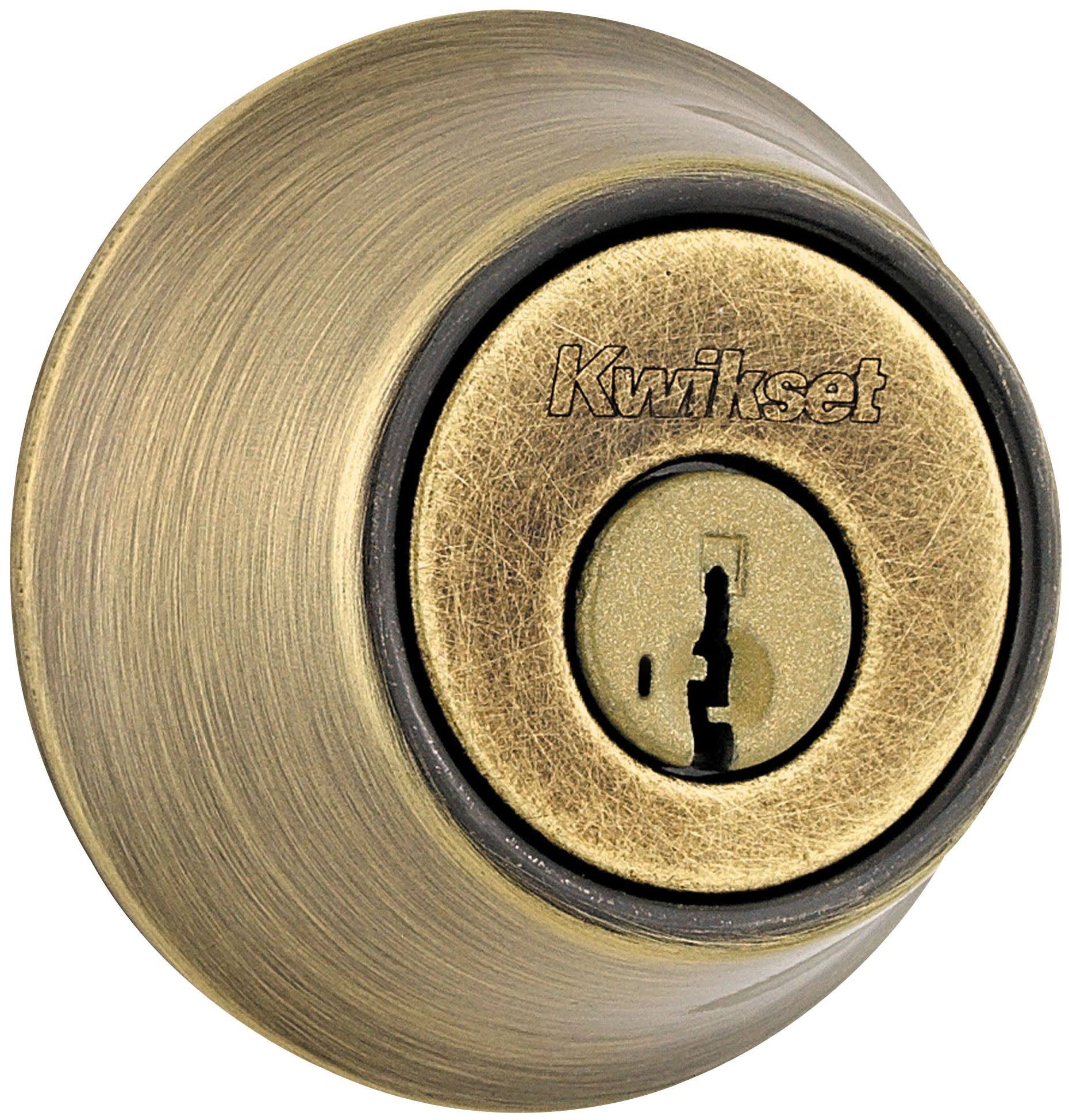 Kwikset 665-S Double Cylinder Deadbolt with SmartKey- Antique Brass