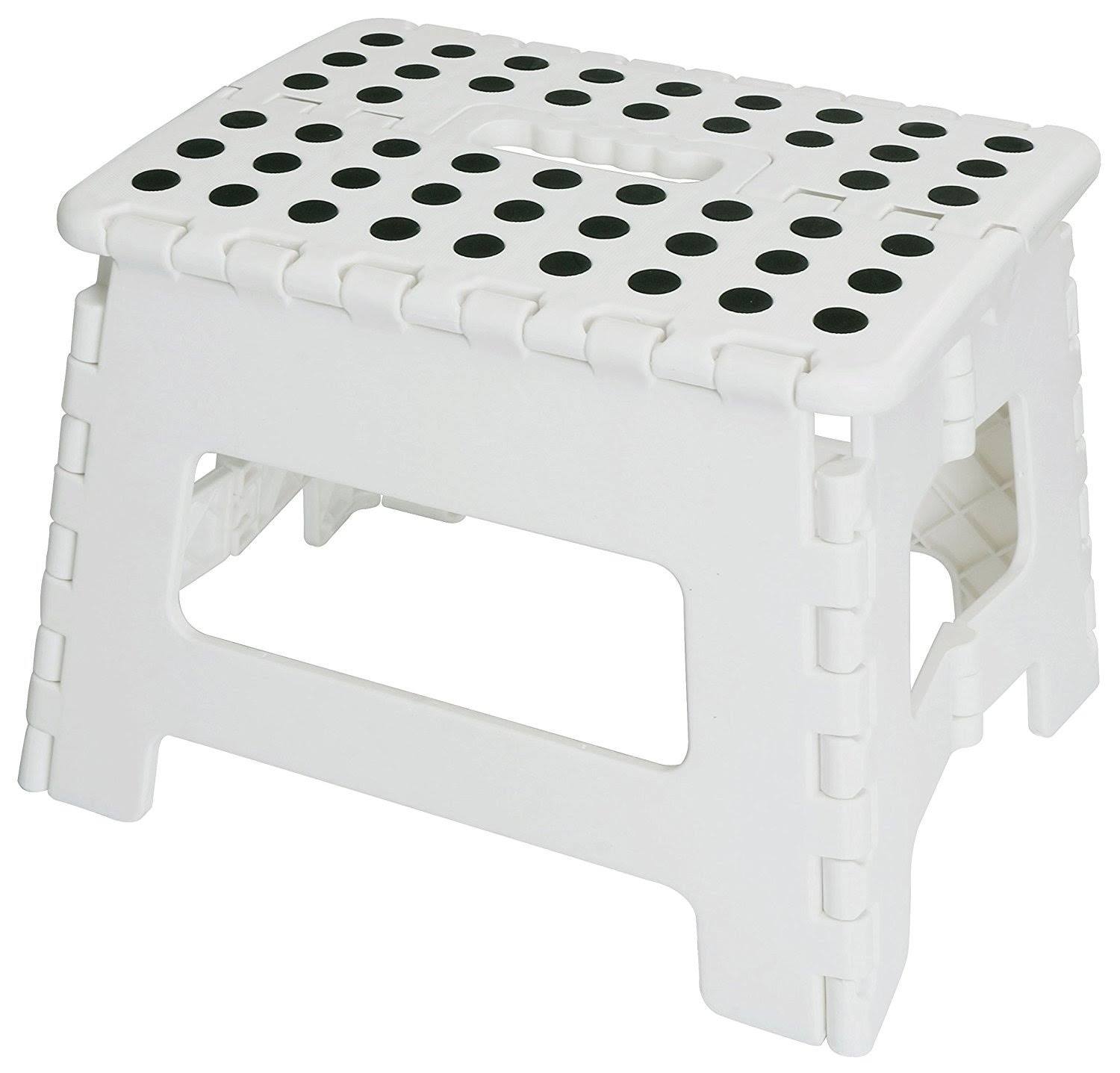 Utopia Home Foldable Step Stool for Kids- 11 Inches Wide and 9 Inches Tall- White and Black- Holds Up to 300 lbs- Lightweight Plastic Design