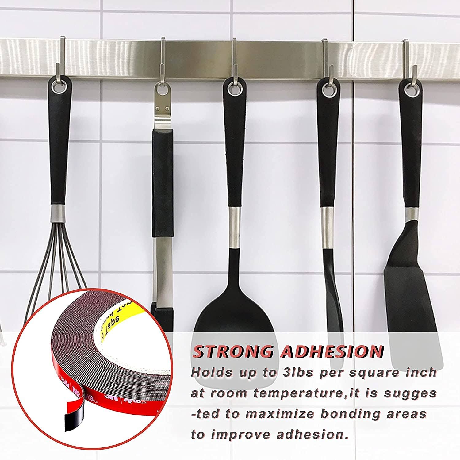 3M Double Sided Tape, Heavy Duty Waterproof Foam Tape, 36.5ft Length, 0.4 inch Width for Car, Home Decor and Office Decor