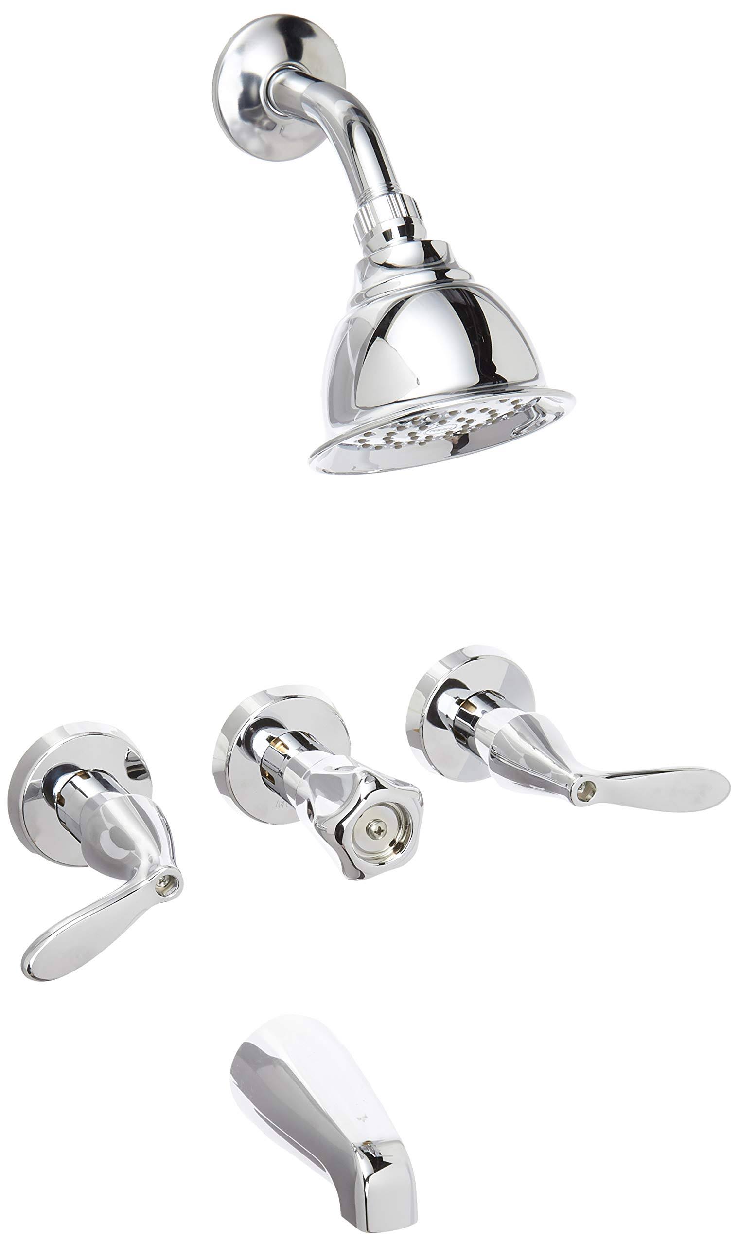 Moen Adler 3-Handle Chrome Tub and Shower Faucet