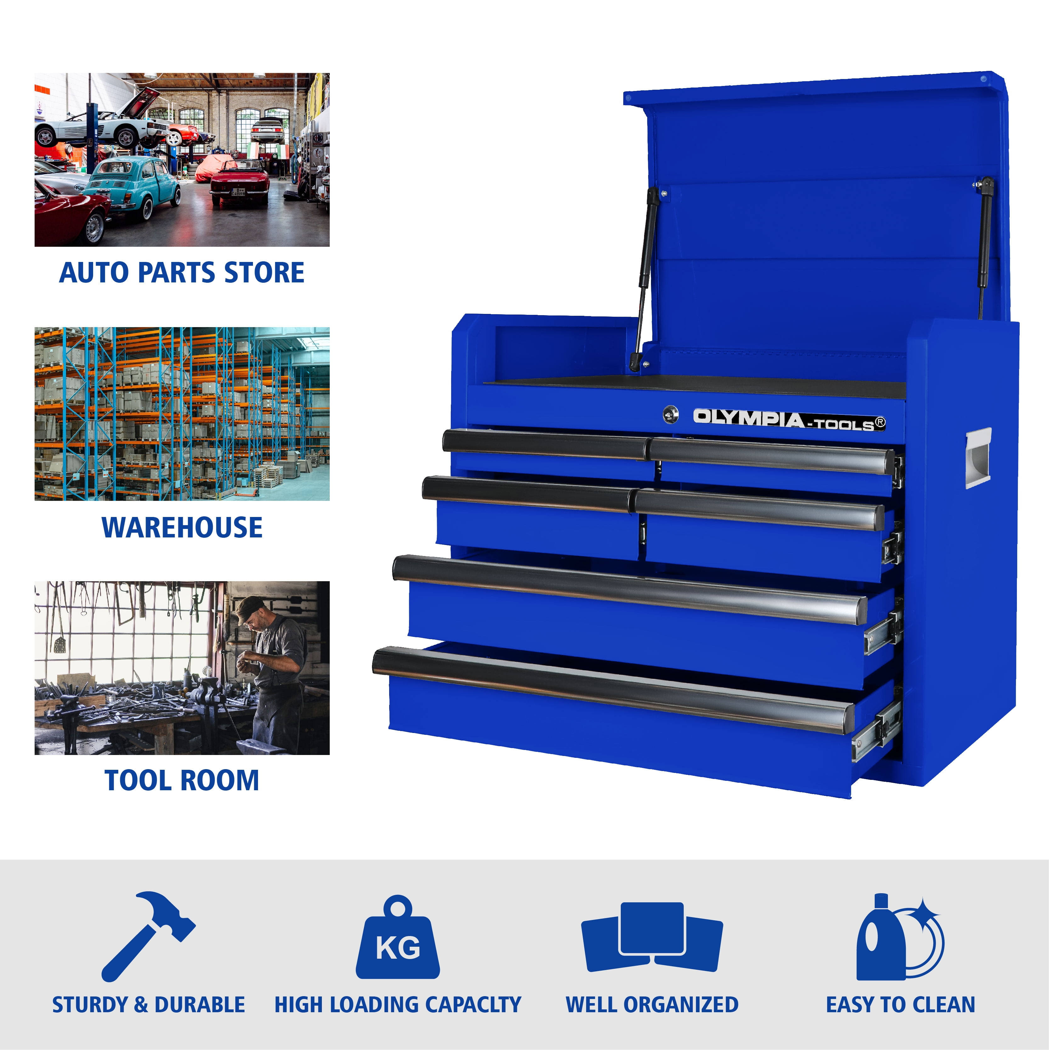 Olympia Tools Top Chest, 26in, Blue