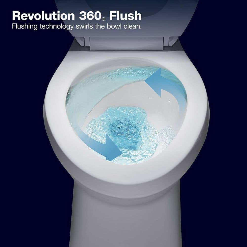 Kohler 32901-0 Santa Rosa 1-Piece 1.28 GPF Single Flush Elongated Toilet in White (Seat Included)