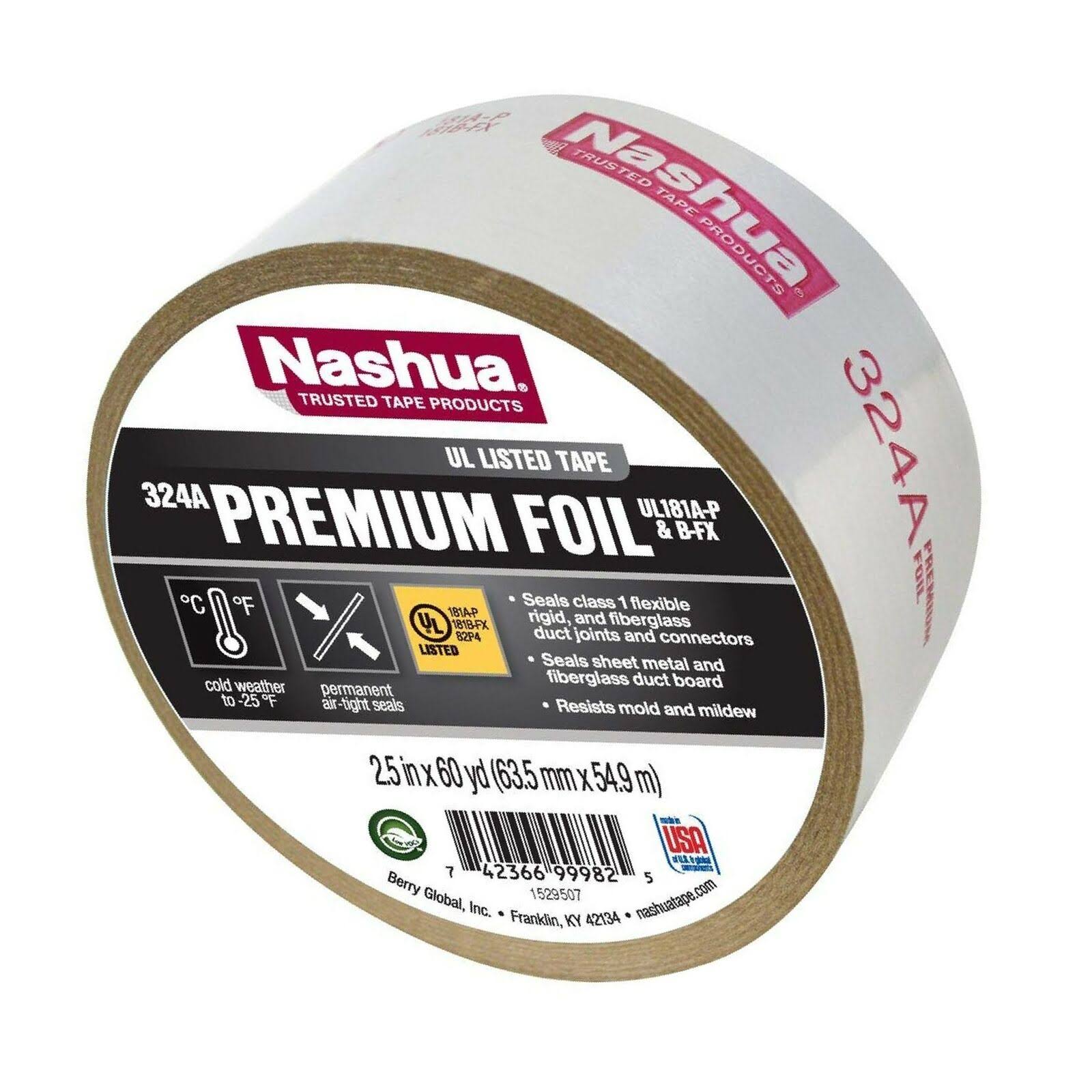 Nashua Foil Tape, Silver, 2.5-In. x 60-Yd.