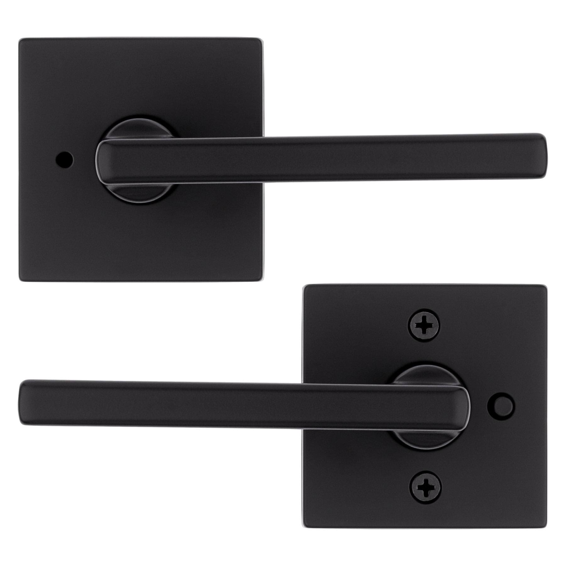 Kwikset Halifax Square Matte Black Hall/Closet Passage Door Lever
