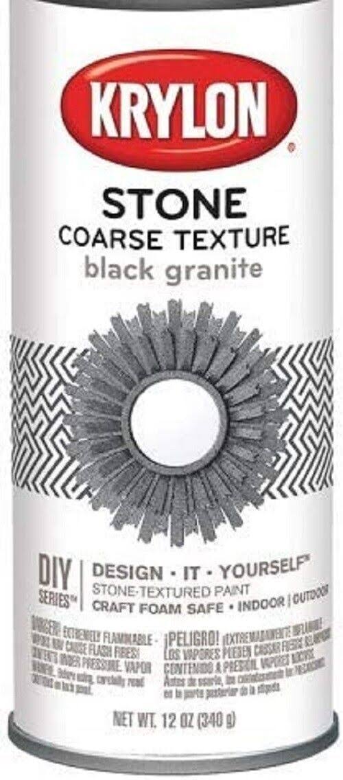 Krylon Coarse Stone Aerosol Spray 12oz-Black Granite