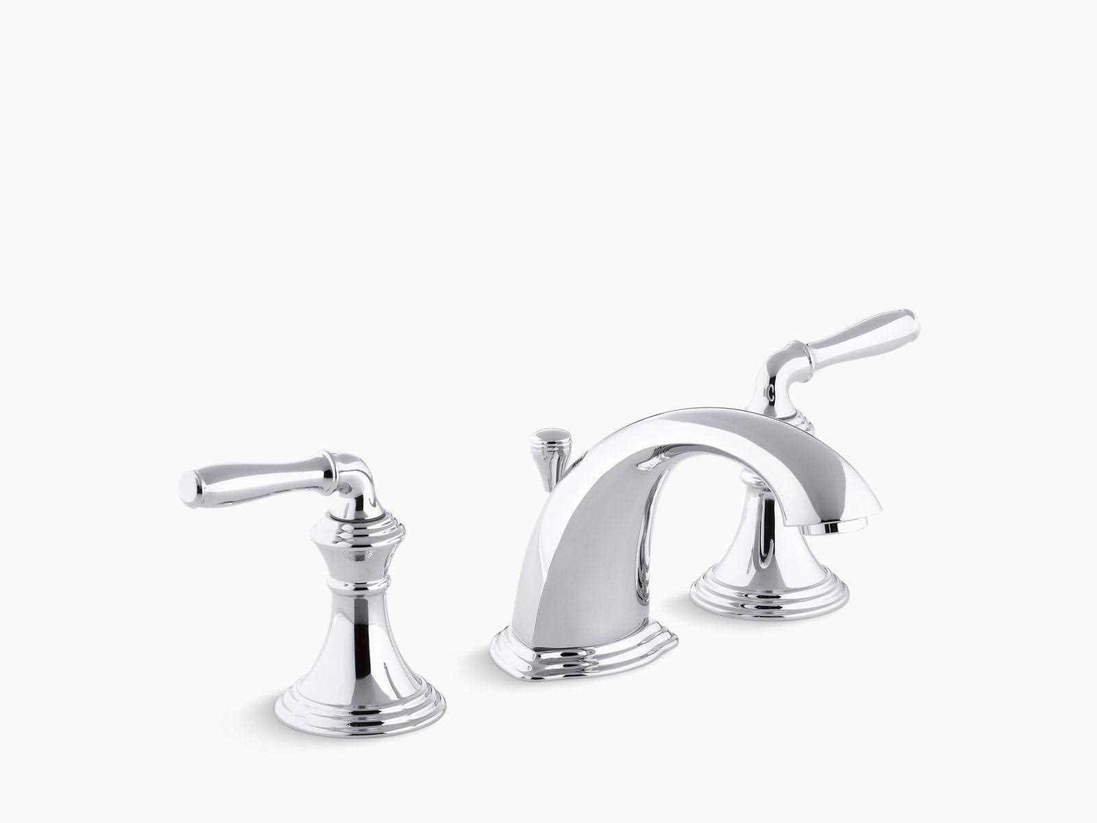 KOHLER K-394-4-CP Devonshire Widespread Bathroom Sink Faucet with Lever Handles- Polished Chrome