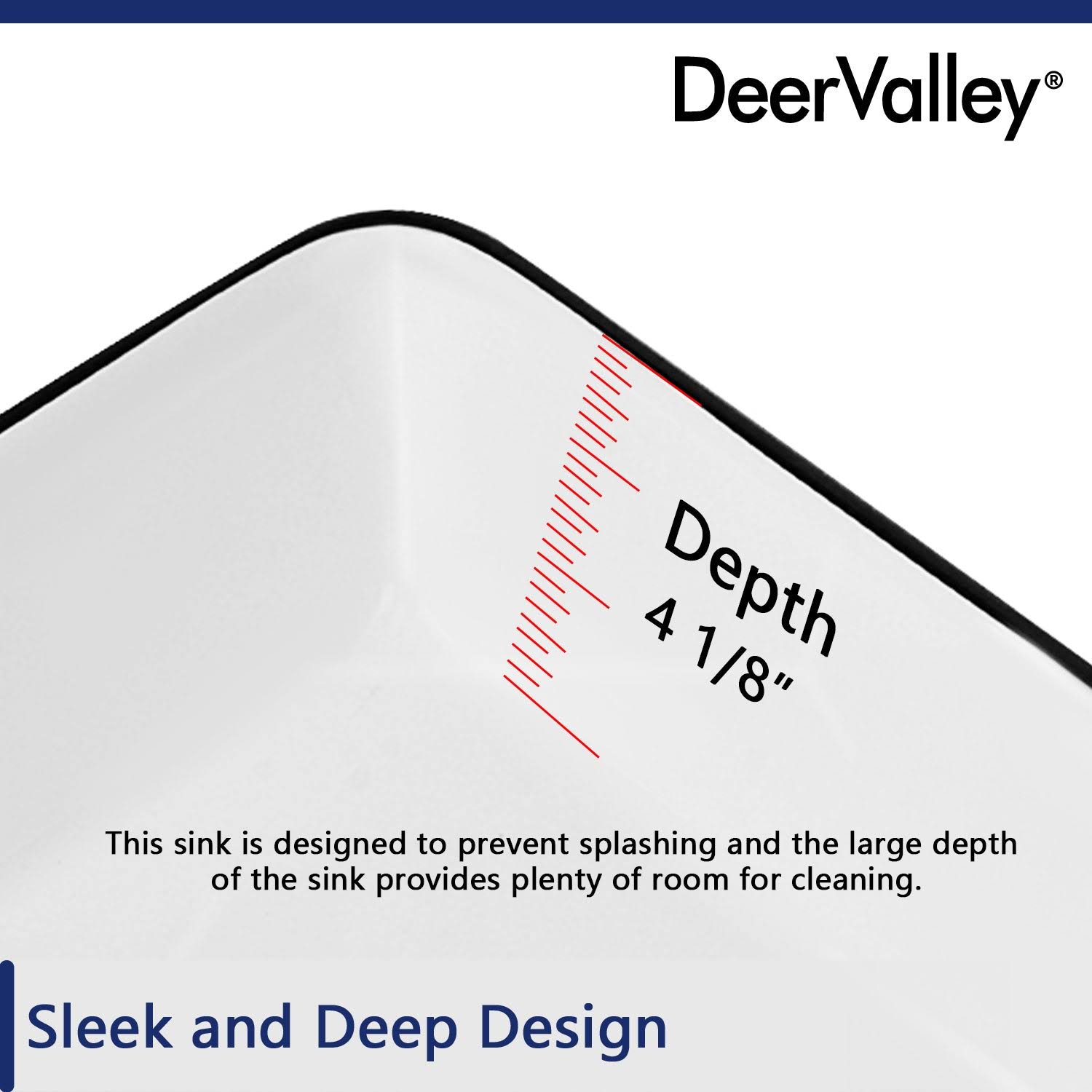 DeerValley DV-1V0002 Ally Black and White Ceramic Rectangular Vessel Bathroom Sink