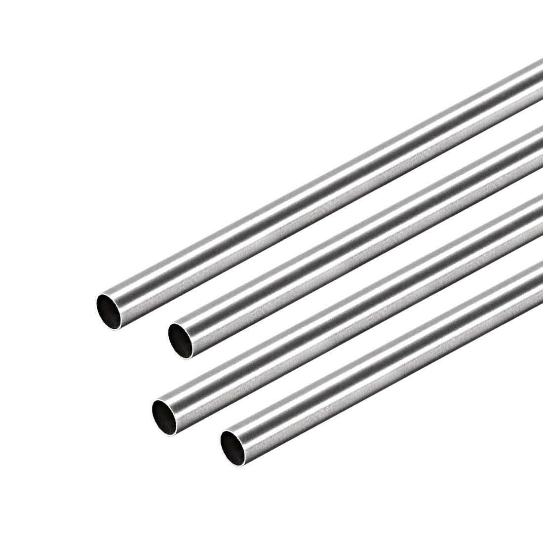 Uxcell 304 Stainless Steel Round Tubing Seamless Pipes Tube | Harfington, 5mm x 0.2mm / 4pcs