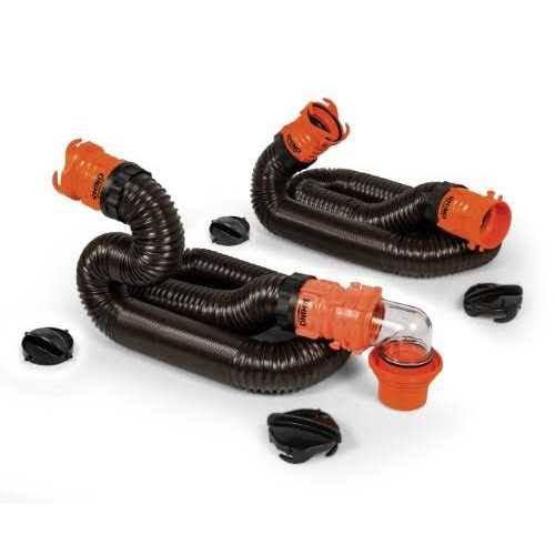 Camco RhinoFLEX 20ft RV Sewer Hose Kit, Includes Swivel Fitting and Translucent Elbow with 4-in-1 du