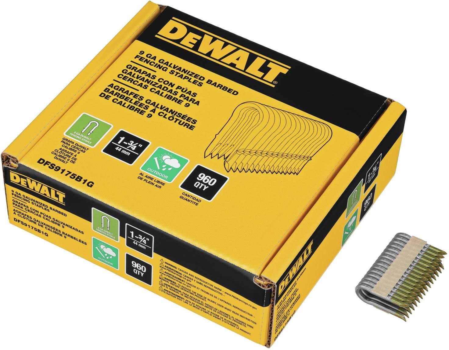 DeWalt DFS9175B1G 9 GA Galvanized Barbed Fencing Staples