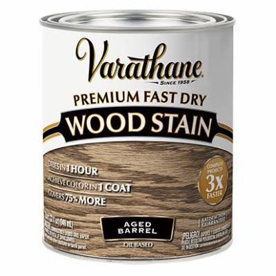 Varathane 357179 Fast Dry Wood Stain, Aged Barrel, Liquid, 1 qt