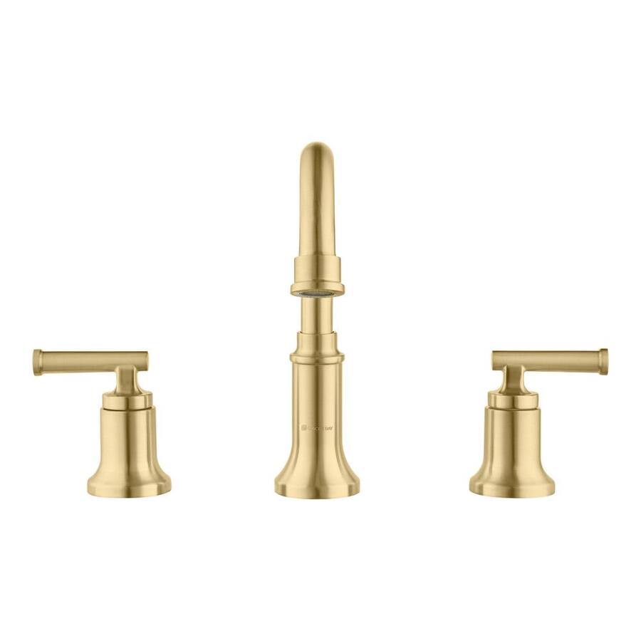 Glacier Bay Oswell 8 in. Widespread Double Handle High-Arc Bathroom Faucet in Matte Gold