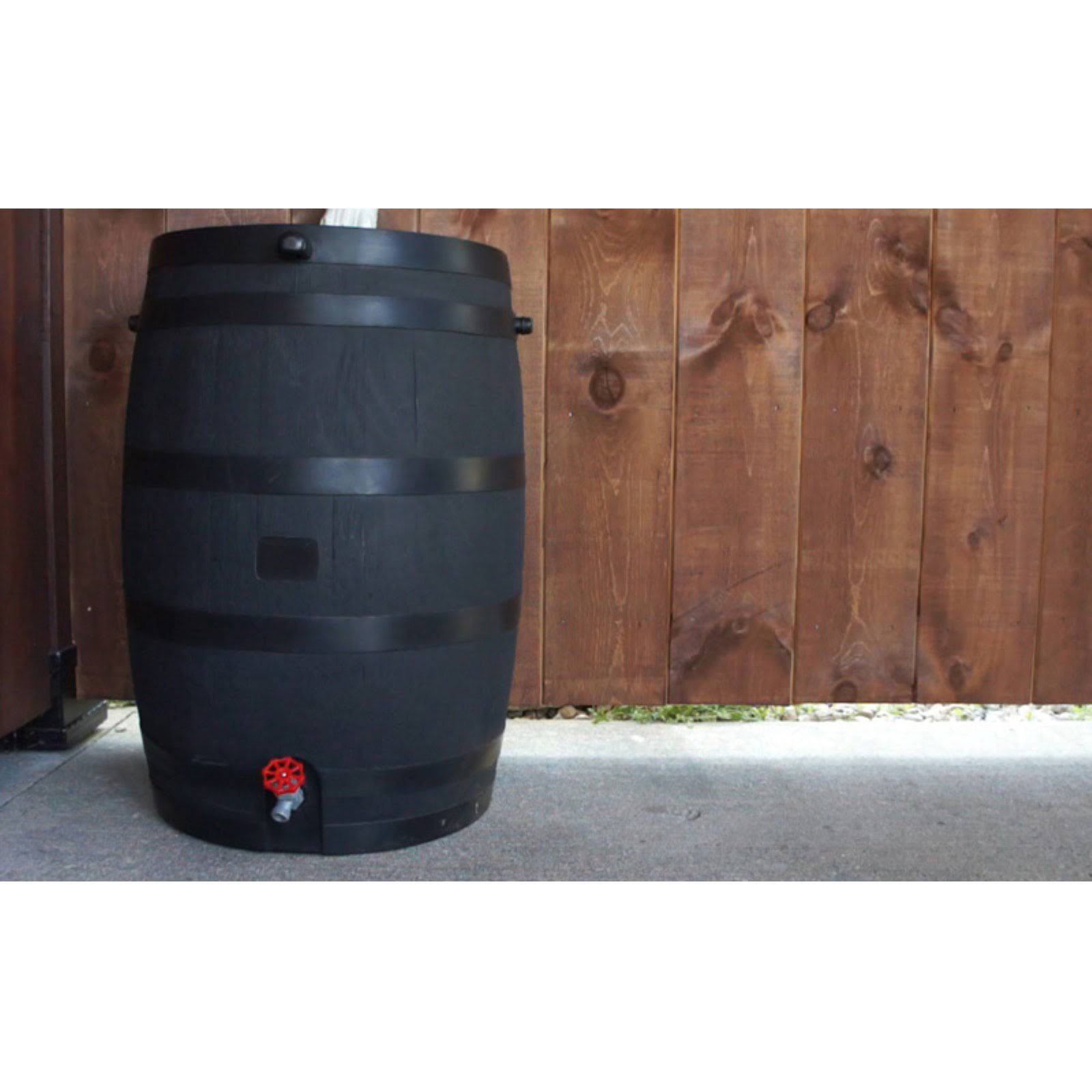 RTS Home Accents 50 gal. Eco Rain Barrel with Plastic Spigot, Black
