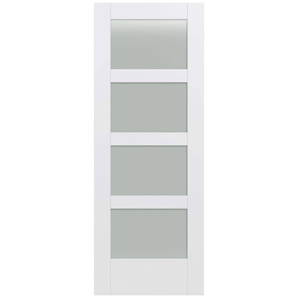 JELD-WEN 32 in. x 80 in. No Panel Moda Primed PMT1044 Solid Core Wood Interior Door Slab w/Translucent Glass