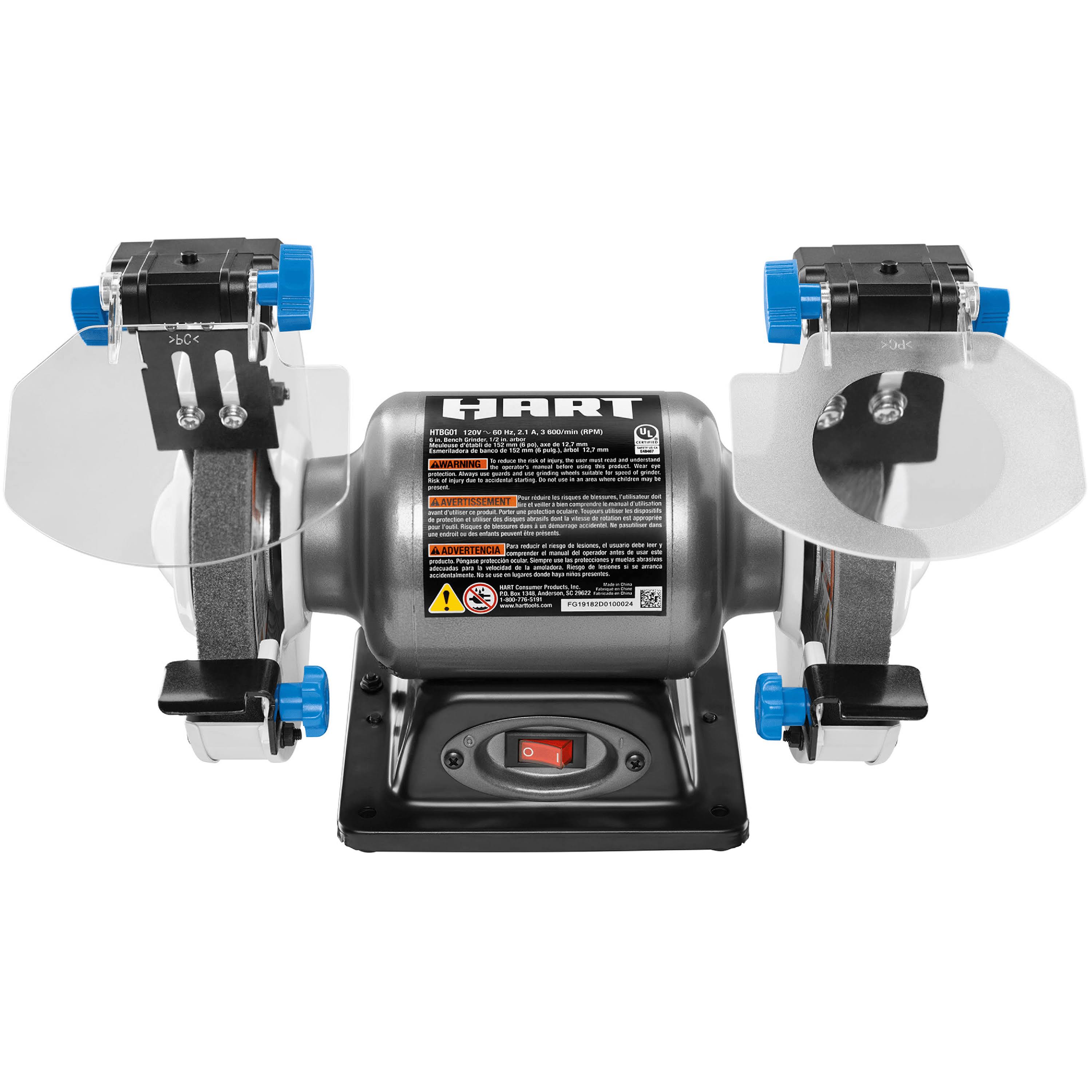 Hart HTBG01 6-Inch 2.1 Amp Bench Grinder