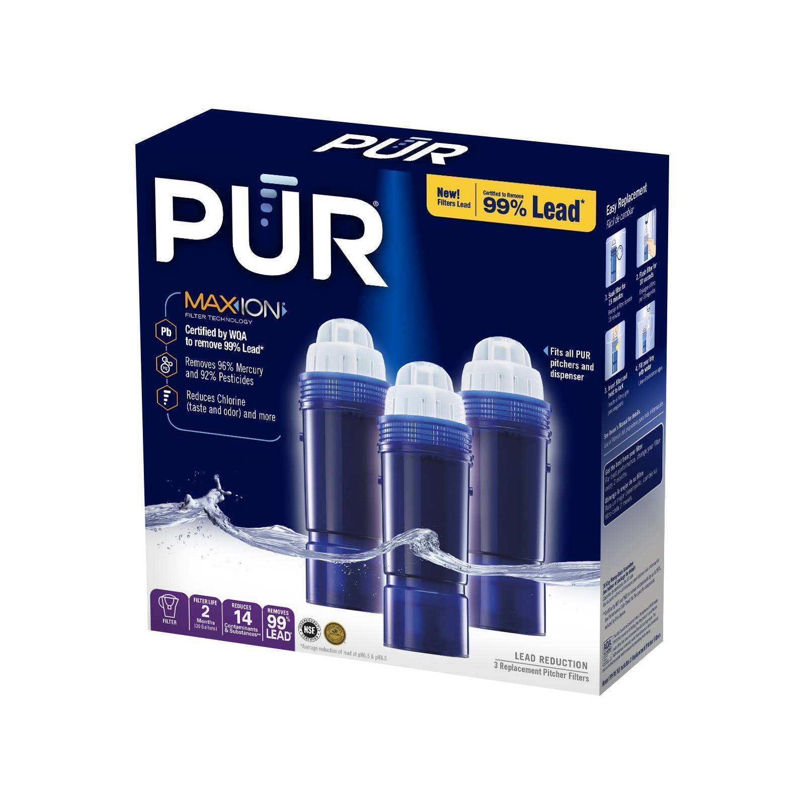 Pur Plus Pitcher Filters, 3 Pack- 3 filters