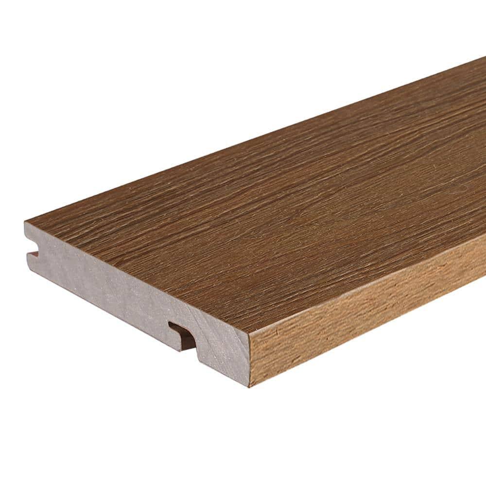 NewTechWood Cortes Solid Board 1-in x 6-in x 8-ft Peruvian Teak Square Composite Deck Board